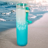 Motivational Glass Water Bottle Colorful potable Water Glass Bottle With Rubber Band, Daily Intake Hourly Water Bottle to Ensure You Drink Enough Water Throughout The Day Reusable Cycling Gym, Workout Fitness Bottle