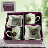 8224 Festo Ceramic Tea / cups / Mug Set Including Snacks / Serving Bowl Milk Cup, Coffee Cup, Tea Cup, Breakfast Cup, Drinking Mug or Outdoor for Household, Gift for Birthday, Wedding Party (4 Pcs set)