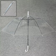 White Transparent Long Umbrella (1 Pc)