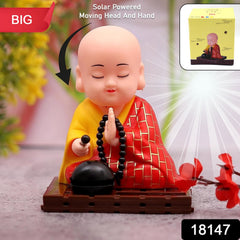 Solar Powered Sitting Buddha Statue, Moving Head and Hand (1 Pc / Big)