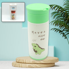 6384 Outdoor Sport Glass water bottle 350ml leak proof BPA-free for travel cold and hot water glass water bottle with daily water intake for gym and children, Home, Travel, Office Use (350ml)