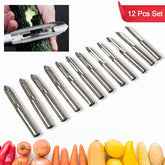 5639 Multi-Purpose Stainless Steel Peeler With Handle For Vegetables, Potato Peeler, Carrot, grated, Suitable for Peeling and shredding Fruit and Vegetables Kitchen Accessories, Piller (12 Pcs Set)