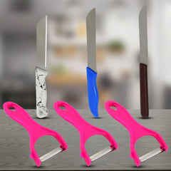 Knife and Peeler, Stainless Steel Knife & Peeler Set (2 Pc Set / Mix Design)