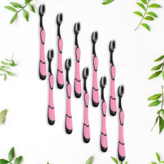 Soft Toothbrush With Plastic Round Box for Men and Women, Kids, Adults Plastic Toothbrush (10 pcs Set / Mix Color)