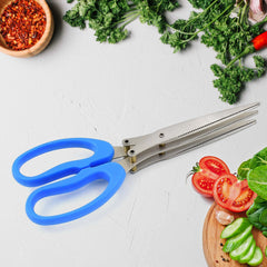 Multifunction Vegetable Stainless Steel Herbs Scissor with 3 Blades (1 Pc)