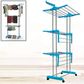 Premium Heavy Duty Stainless Steel 3 Layer Foldable Cloth Drying Stand (1 Set / With Colour Box)