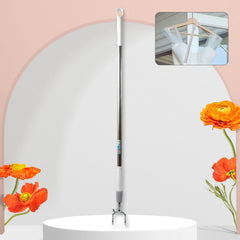 Stainless Steel Telescopic Pole Clothes Hooks Hanger (1 Pc / 155 cm)