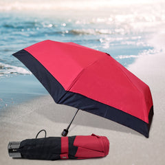 3-Fold Sun & Rain Protective Solid Foldable Umbrella, (1 pc)