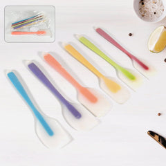 5684 Multipurpose Silicone Spoon, Silicone Basting Spoon Non-Stick Kitchen Utensils Household Gadgets Heat-Resistant Non Stick Spoons Kitchen Cookware Items For Cooking and Baking (6 Pcs Set / 28 Cm)