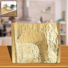 Oil Proof Sticker, Waterproof Self Adhesive Aluminum Foil Wallpaper (60 cm×2m / Golden / 1 Pc)