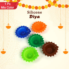 Silicone Diya for Diwali Attractive Design Colourful Diya Combo (Mix Design /1 Pc)