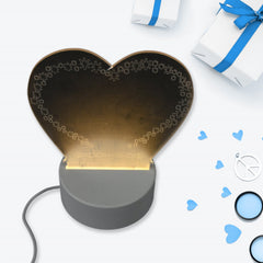 12939 Creative Visualization Lamp 3 D Acrylic Decorative Lamp for Creative Keeps Notes Drawing Table Lamp for Home Decor / Bedroom / Gift / Office Decoration / Erasable Board (Heart-Shape / 1 pc)
