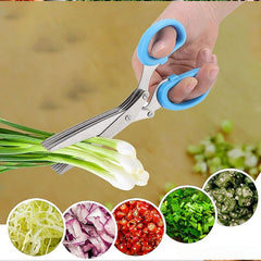 Multifunction Vegetable Stainless Steel Herbs Scissor with 3 Blades (1 Pc)