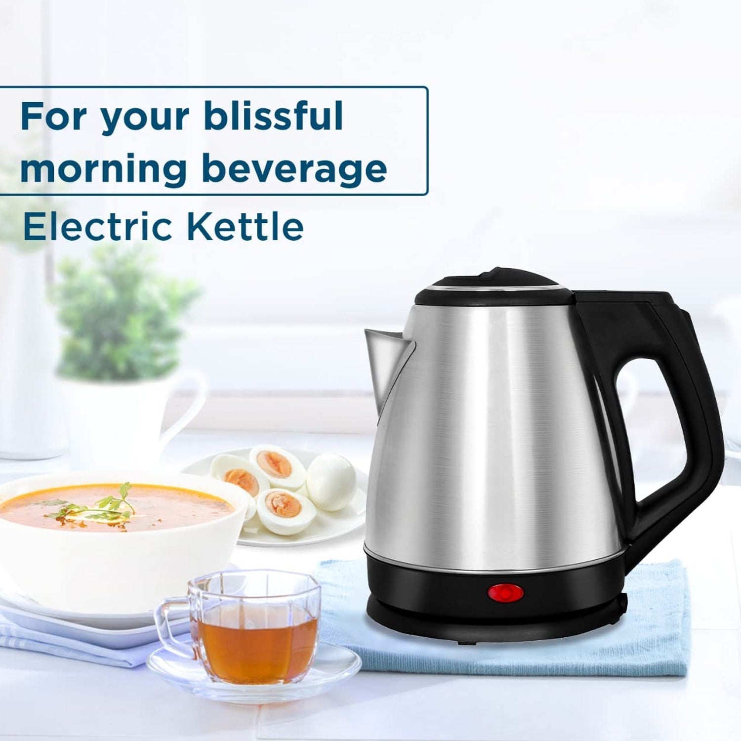 2151A Electric Kettle | Super fast Boiling | 2Litres | Water Tea Coffee Instant Noodles Soup DeoDap