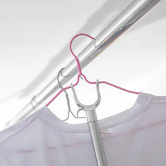 Stainless Steel Telescopic Pole Clothes Hooks Hanger (1 Pc / 155 cm)