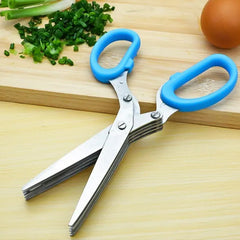 Multifunction Vegetable Stainless Steel Herbs Scissor with 3 Blades (1 Pc)
