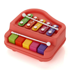 17799 2 in 1 Baby Piano Xylophone Toy for Toddlers, 5 Multicolored Key Keyboard Xylophone Piano, Preschool Educational Musical Learning Instruments Toy for Baby Kids Girls Boys 3+ Years (1 Pc)