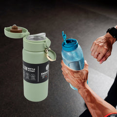 Thermos steel Bottle, 450 ML, Push Button | Fashion cup Temperature Display Bottle