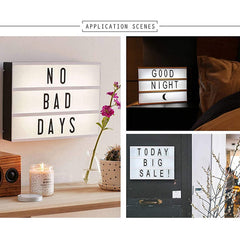 Black Mini A6 Magnetic Cinematic Light Box with 82 Characters and 10 Emojis (1 Set)