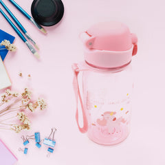 12557 400ML Capacity Plastic Water Bottle Animal Printed | Office Bottle | Gym Bottle | Home | Kitchen | Leakproof and BPA Free Drinks Bottle | Water Drink Juice Bottle BPA Free Leak-Free Lightweight ( 400 ML )