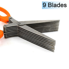 Multifunction Vegetable Stainless Steel Herbs Scissor With Multi Blades (1 Pc / Mix Design)