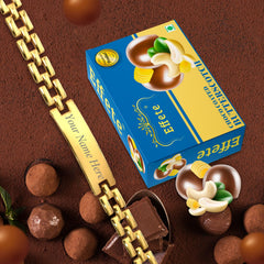 Elegant Duo Personalized Bracelet & Gourmet Chocolate Gift Combo
