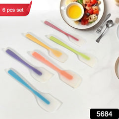 5684 Multipurpose Silicone Spoon, Silicone Basting Spoon Non-Stick Kitchen Utensils Household Gadgets Heat-Resistant Non Stick Spoons Kitchen Cookware Items For Cooking and Baking (6 Pcs Set / 28 Cm)