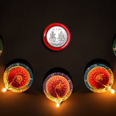 0866A Maa Laxmi and Ganesh Ji, Silver color Coin for Gift & Pooja | Silver Coin | Silver Coin / Diwali Gift