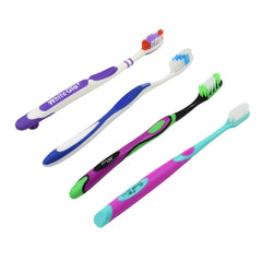 Soft Toothbrush With Plastic Round Box (10 pcs Set / Mix Color)