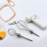 2915 Wireless Electric Mixer Handheld, USB Rechargeable Electric Handheld Mixer Blender Milk Frother, Stainless Stainless Steel Egg Whisk Beater with 2 Sticks for Kitchen Baking Cooking