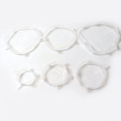 5619 Silicone Stretch Lids, Reusable Durable Food Storage Covers for Bowls, Fit for Different Sizes & Shapes of Container, Dishwasher & Freezer Safe - Set of 6 (113 Gm)