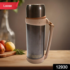 12930 Stainless Steel Insulation Thermos, Double-Wall Vacuum Insulated Water Bottle For Travel, Outdoor Fitness Portable Travel Pot, Camping Coffee, Portable Car, Travel Keep Hot & Cold Large Capacity (1200 ML)