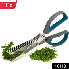 Multifunction Vegetable Stainless Steel Herbs Scissor with 5 Blades (1 Pc)