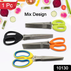 Multifunction Vegetable Stainless Steel Herbs Scissor With Multi Blades (1 Pc / Mix Design)