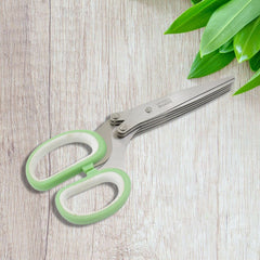 Multifunction Vegetable Stainless Steel Herbs Scissor With 5 Blades (1 Pc)