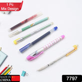 7797 Smooth Writing Pen & Pencil Superior Writing Experience Professional Sturdy Ball Pen For School And Office Stationery ( Mix Design & Color 1 Pc)