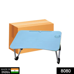 Vibrant blue study table designed for children's educational needs