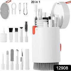 12908 Keyboard Cleaner Kit, 20-in-1 Laptop Phone Screen Cleaning Kit, Keyboard Cleaning Kit with Electronic Cleaning Brush Spray for AirPods Pro, iPad, iPhone Pro, Camera, Computer Cleaning