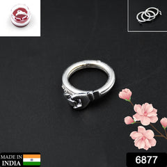 6877 Three Interlocking Rings, Rings for Women and Girls Silver Ring | Valentine Ring, Rings Silver Toned Finger Ring for Women | Birthday Gift For girls and women Anniversary Gift for Wife, Friendship Ring.