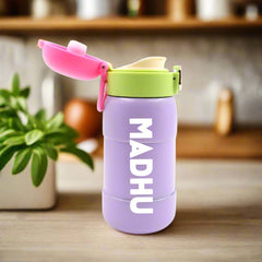 Customize Duck Stainless Steel Water Bottle For Kids Adults Steel Flask Metal Thermos, Spill Proof Cap Closure, BPA Free For School Home Office, Drinkware, 400 ML