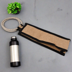 13026 Jute Water Bottle Bag, Wine Bottle Gift Bag / Bottle Carry Bag / Water Bottle Cover Reusable and Eco-friendly And Handle for men & women for Office, Gift Bag (1 Pc)