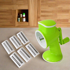 8247 6 in 1 Multi functional Vegetable Cutter & Slicer Hand Machine Cutting, Slice, Cut Thick, Cut Silk All in one βVegetable Chopper Cutter & Slicing Cutter Barrel - Vegetable Grater with 6 Removable Blades