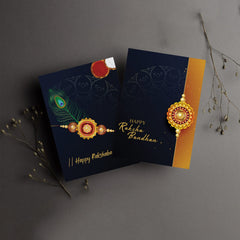 Rakhi for Brother Set of 1 with Dish, Silver Coin & Greeting Card, Rakhi for Brother and Bhabhi, Rakhi with Gift for Brother, Rakhi for Kids, Rakhi Set, Rakhi Combo (K1_452)