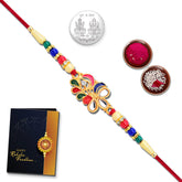 Multicolor BRO coded Rakhi Combo (K1_256) Rakhi with Silver Color Pooja Coin, Tilak Set & Greeting Card, Rakhi for brother, handmade rakhi, Men bracelet, bracelets for men stylish, new Rakhi collection, rakhi combo for brother, Fancy Rakhi for brot