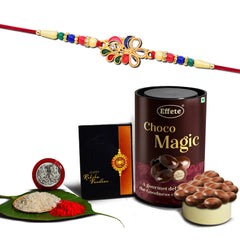 (K1_556_EM) Rakhi Combo with Chocolate Magic | Rakhi for brother with gift | Fancy Rakhis for men stylish |rakhi combo for brother | Set of 1 Rakhi | Chocolate |