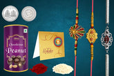 (K3_306+307+C9_EP Multicolor Bracelet/Rakhi & Chocolate Peanuts | Rakhi for brother with gift | bracelets for men stylish | rakhi combo for brother | Rakshabandhan gift |