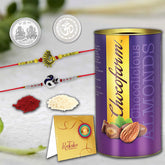 Multicolor Unique Bracelet/Rakhi for Brother, Bhaiya, Bhabhi (K2_21+21A_CA) & Rakhi Rituals Combo, Rakhi with card and chocolate,chocolates gift pack,bracelets for men,raksha bandhan gifts