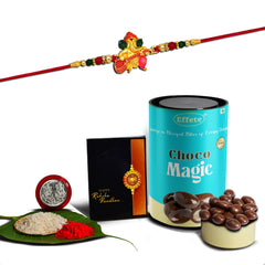 Lord Ganesh Rakhi For Brother With Chocolate Magic (K1_511_CM)