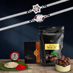silver rakhi combo