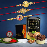 Rakhi (K3_431+432+433_CA) & Chocolate Almonds 96gm| Rakhi for brother with gift | handmade rakhi |rakhi combo for brother | stylish rakhi for brother | Set of 3 Rakhi |